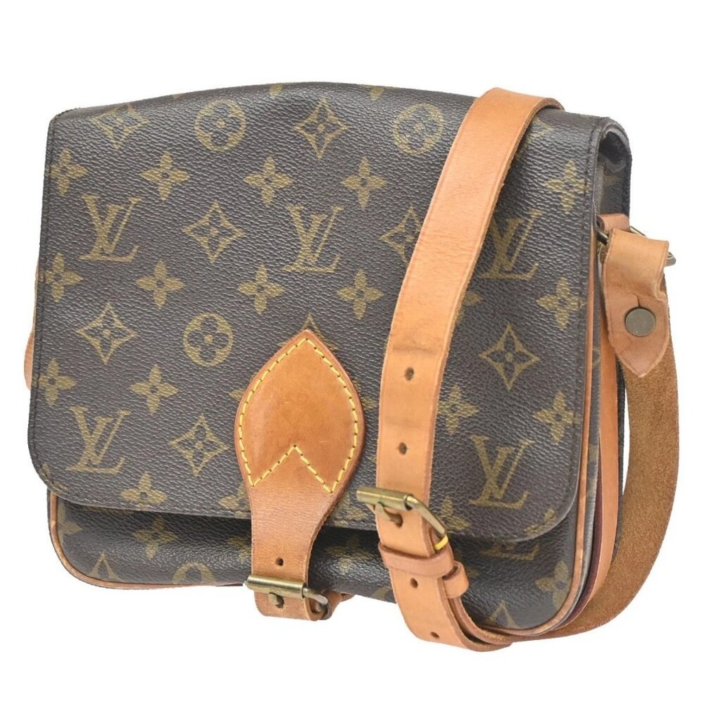 LOUIS VUITTON Cartouchiere MM Shoulder Bag Monogram Leather Brown M51253 31CA392